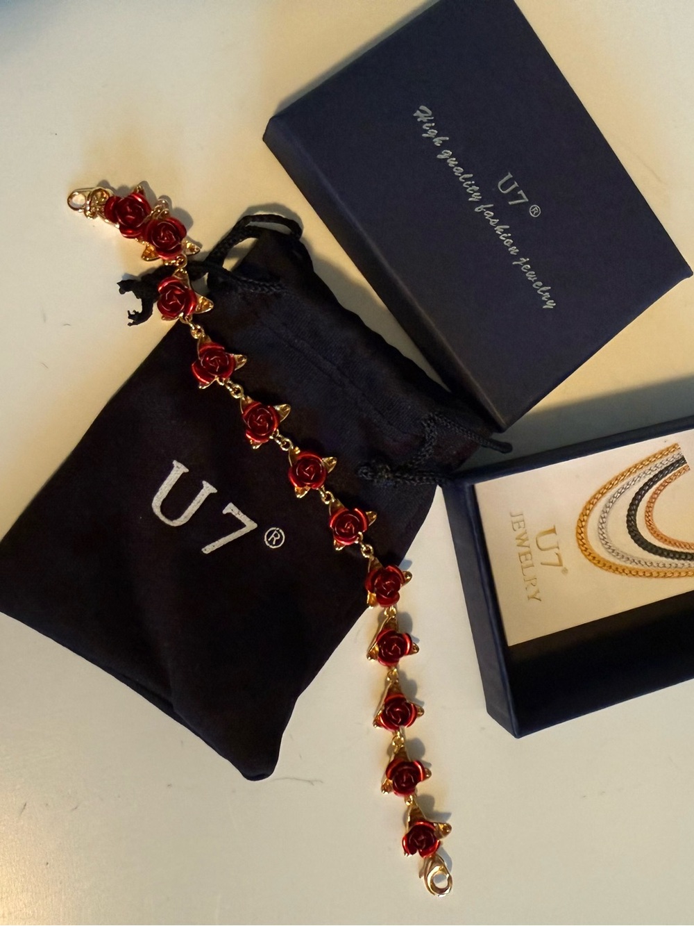 U7 Red Rose Bracelet